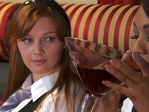 Five Sexy Fresh Lesbians In Student Outfits Start A Big Orgy