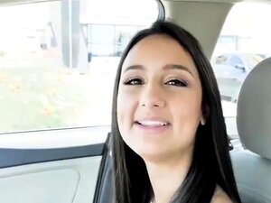 Busty Hitchhiker Apolonia Takes Great Sex Action in Car