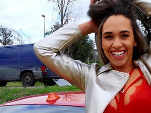 Purrfectly Bodied Spanish Chica Rails In Point Of View. As Shortly As This Spanish Gal Gets Out Of Her Handsome Crimson Automobile From Italy You Know That Her Figure Has To Be Simply Staggering! One Might Even Say That She Is Nearly As Super-hot As Her Truck.