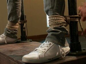 Straight Stud Bondage Balls Busting Begging To Cum, Lance Hart Is Straight And He's A Little Uneasy Coming On MOE. Lance Has A Thing For Balls Busting So We Tied Him Up And Give It A Whack. His Cock Grows Harder As His Balls Get Slapped. He Moans And Begs 