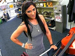 Crazy and Latina Chick Riding Huge Dick inside the Pawnshop