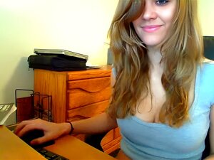 Curly Cam Girl Teasing And Stripteasing For Her Viewers, She Doesn't Get Completely Naked, But But She Pulls Her Pretty Blue Bra Aside Just Enough To Show Off Her Perfect Tits With Big Pink Nipples. Leaves You Longing For More. Porn
