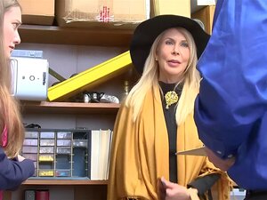 Erica Lauren Is An Accomplice Of Cutie Samantha In Shoplyfting. They Were Bith Punsihed By The Officer Who Caught Them, Officer Mike. He  Pounded Them One By One In His Office As His Punishment, Before Letting Them Go Freely