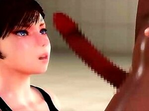 Animierte Wird Von Einem Schwarzen Schwanz Gefickt