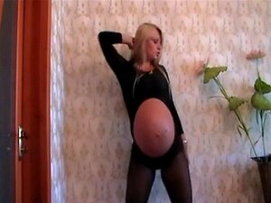 Sexig Blond Gravid Dans