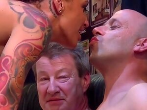 Busty Tattooed Milf Party Banged