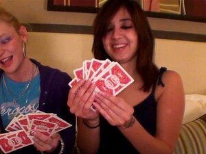 Two Hot Chicks Losing At Game Of Strip Poker. Two Hot Chicks Losing At Game Of Strip Poker