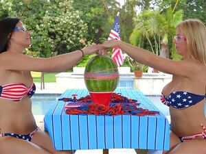 Mom And Cutie Licking At Poolside Bedroom. Huge Tits Blonde Stepmom Alexis Fawx And Her Brunette Cutie Hottie Alexis Deen Both In Bikinis Took Exploding Watermelon Chalenge Then In Poolside Bedroom They Licked