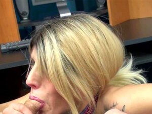 Horny MILF Lavender Rayne Is Swallowing A Stiff Cock, Busty Blonde Slut Lavender Rayne In Sexy Lingerie And Down On Her Knees To Suck Some Dick