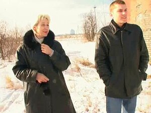 Irina And Two Guys On The Snow