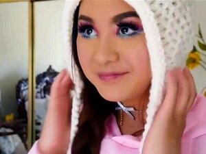 Cute Asian Girl In Fuzzy Stockings And Hat Gets Fucked By Stepbrothers Friend