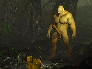 Buitengewone Monster Ogre Bangs Hawt Vrouwelijke Goblin Hard Buitenshuis