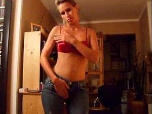 Hot Horny Milf Strips And Brings Him Off !