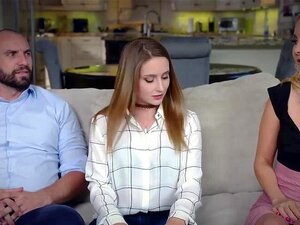 Petite Blonde Cutie Laney Grey Gets Fed Up With Her Stepmom Aaliyah Love And Stepdad Stirling Cooper That They Make Up With A Horny Threesome Sex. They Share Oral Service With Lots Of Cock Sucking And Pussylicking Before Fucking In 3way Multiple Angles.