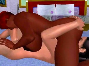 Gek Groot 3D Cartoon Zwart Tieten Hardcore