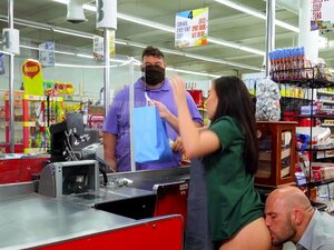 Asian Babe Kimmy Kimm Is Supermarket Cashier With Very Dirty Thoughts