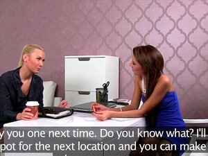 Casting Beauty Stimulates Agents Clit With Vibrator. Casting Beauty Stimulates Agents Clit With Vibrator On Desk