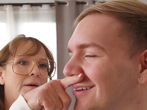 OOPSIE - Mature Milf Caught Deepthroating 18yo Boy's Sack Of Babymakers Is Joined By Perv Huge-Chested Nurse GoGo FukMe